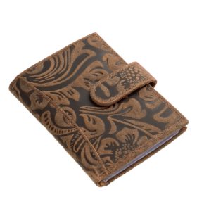  GreenDeed tmavohnedý kožený držiak na karty s klipom