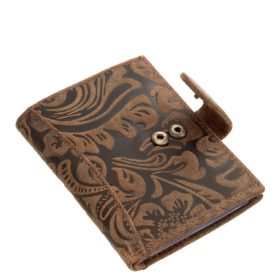  GreenDeed tmavohnedý kožený držiak na karty s klipom