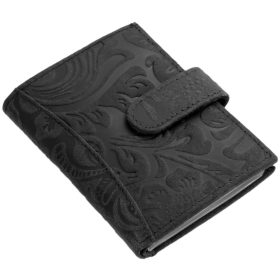  GreenDeed tmavohnedý kožený držiak na karty s klipom