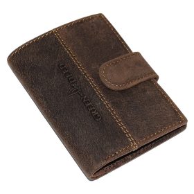   GreenDeed klipsový, hnedý kožený držiak na karty 10,5 × 7,8 cm