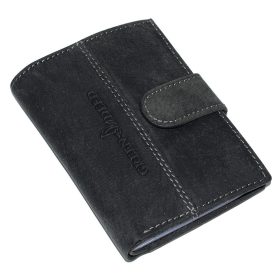   GreenDeed klipsový, čierny kožený držiak na karty 10,5 × 7,8 cm