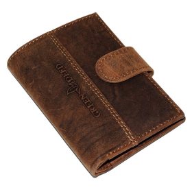    GreenDeed klipsový, svetlohnedý kožený držiak na karty 10,5 × 7,8 cm