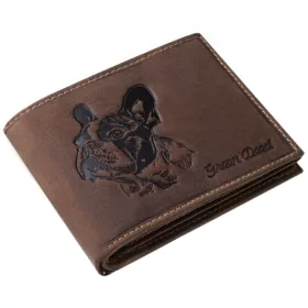    Komplexná kožená peňaženka na remienok GreenDeed so vzorom poľovného psa