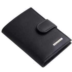 LA SCALA: čierny kožený držiak na karty 10,5 x 7,5 cm