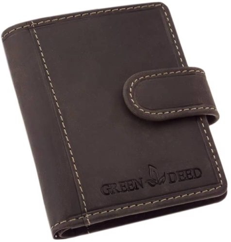  GreenDeed klipsový, hnedý kožený držiak na karty 10 × 8 cm