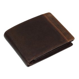    Pánska tmavohnedá kožená peňaženka GreenDeed 12,5 × 9,2 cm