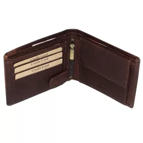    Pánska tmavohnedá kožená peňaženka GreenDeed 12,5 × 9,2 cm