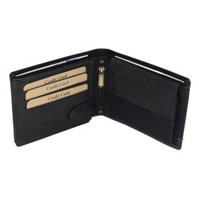  Pánska čierna kožená peňaženka GreenDeed 12 × 9,5 cm