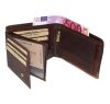  Pánska tmavohnedá kožená peňaženka GreenDeed 12 × 9,5 cm
