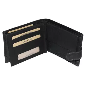    GreenDeed klipsová, pánska, čierna kožená peňaženka 12,5 × 10 cm