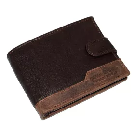    GreenDeed klipsová pánska tmavohnedá kožená peňaženka 12,5 × 10 cm