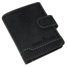    GreenDeed klipsový, čierny kožený držiak na karty 10 × 8 cm
