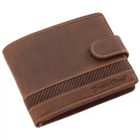    GreenDeed klipsová, pánska hnedá kožená peňaženka 12 × 9,5 cm