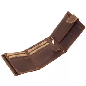    GreenDeed klipsová, pánska hnedá kožená peňaženka 12 × 9,5 cm