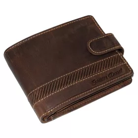   GreenDeed klipsová, pánska hnedá kožená peňaženka 12 × 9,5 cm