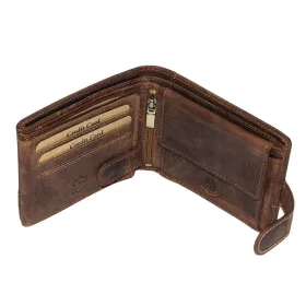    GreenDeed klipsová, pánska hnedá kožená peňaženka 12 × 9,5 cm