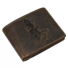    Kožená peňaženka GreenDeed s potlačou zobrazujúcou staromaďarského lukostrelca