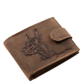    Komplexná kožená peňaženka na remienok GreenDeed so vzorom poľovného psa
