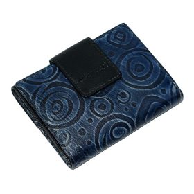    Giultieri: tlačený vzor, čierna dámska kožená peňaženka 12 x 9,5 cm