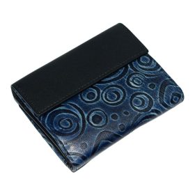    Giultieri: tlačený vzor, čierna dámska kožená peňaženka 12 x 9,5 cm