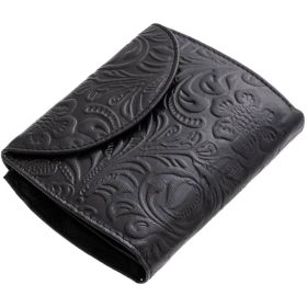    Sylvia Belmonte kvetinový vzor, dámska hnedá kožená peňaženka