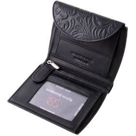    Sylvia Belmonte kvetinový vzor, dámska hnedá kožená peňaženka