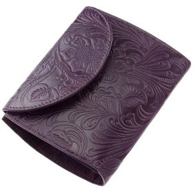    Sylvia Belmonte kvetinový vzor, dámska hnedá kožená peňaženka