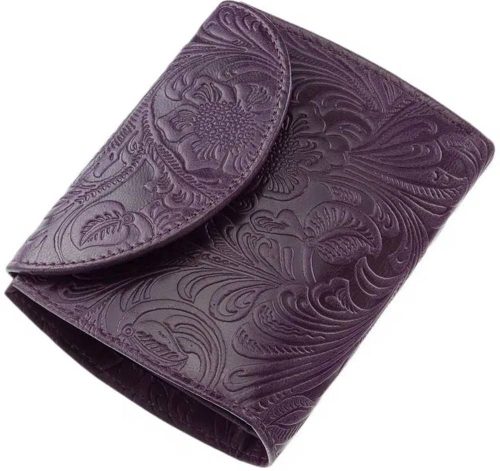  Sylvia Belmonte kvetinový vzor, dámska hnedá kožená peňaženka