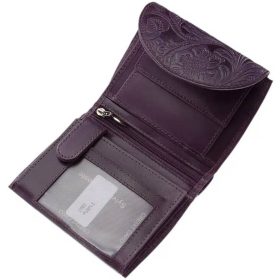    Sylvia Belmonte kvetinový vzor, dámska hnedá kožená peňaženka