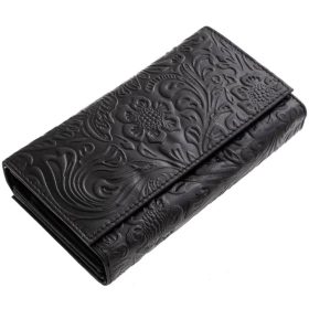    Sylvia Belmonte kvetinový vzor, modrá dámska kožená peňaženka 17,7 x 10 cm