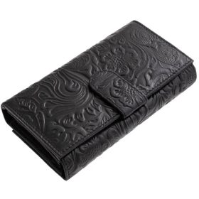    Sylvia Belmonte kvetinový vzor, modrá dámska kožená peňaženka 17,7 x 10 cm