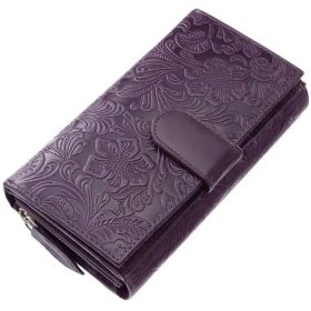    Sylvia Belmonte kvetinový vzor, modrá dámska kožená peňaženka 17,7 x 10 cm