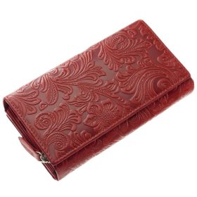    Sylvia Belmonte kvetinový vzor, modrá dámska kožená peňaženka 17,7 x 10 cm