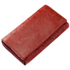    Sylvia Belmonte kvetinový vzor, modrá dámska kožená peňaženka 17,7 x 10 cm