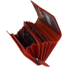    Sylvia Belmonte kvetinový vzor, modrá dámska kožená peňaženka 17,7 x 10 cm