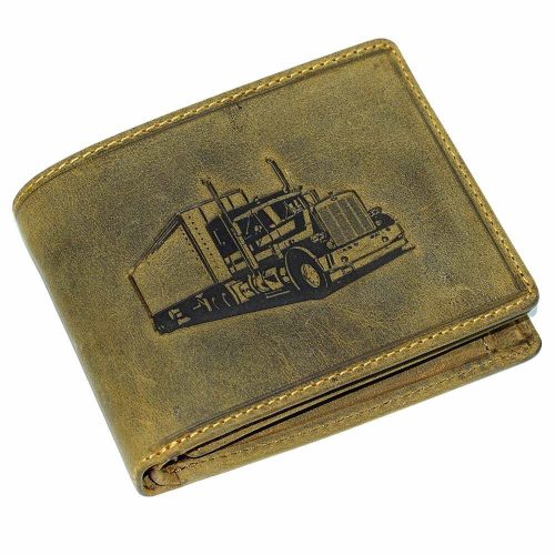  Kožená peňaženka GreenDeed s potlačou kamiónu 12 x 9,2 cm