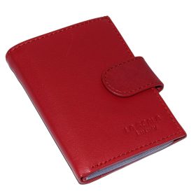    Komplexný remienok La Scala, červený kožený držiak na karty 10,8 × 8 cm