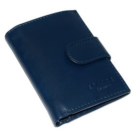    Komplexný remienok La Scala, tmavomodrý kožený držiak na karty 10,8 × 8 cm