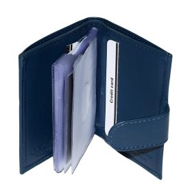    Komplexný remienok La Scala, tmavomodrý kožený držiak na karty 10,8 × 8 cm