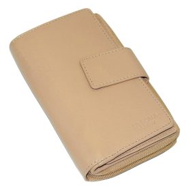  Dámska kožená peňaženka La Scala béžová 16 × 10 cm