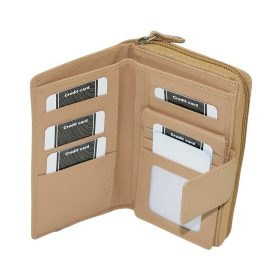  Dámska kožená peňaženka La Scala béžová 16 × 10 cm