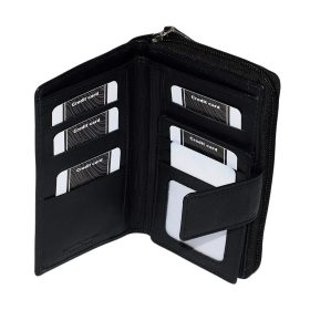  Čierna dámska kožená peňaženka La Scala 16 × 10 cm