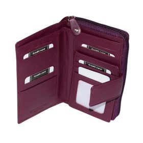  Dámska kožená peňaženka La Scala fialová 16 × 10 cm