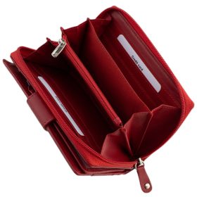    La Scala červená dámska veľká kožená peňaženka 19 x 10,5 cm