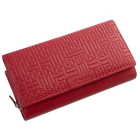    La Scala červená dámska veľká kožená peňaženka 19 x 10,5 cm