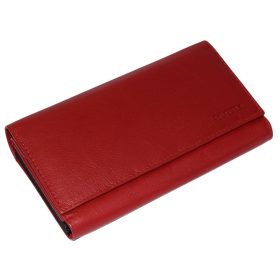    Červená kožená peňaženka La Scala, aktovka 19 × 11,3 cm