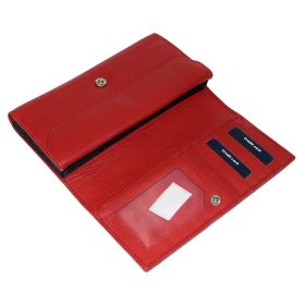    Červená kožená peňaženka La Scala, aktovka 19 × 11,3 cm