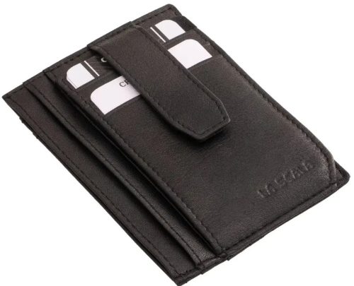 LA SCALA: čierny kožený držiak na karty 10,5 x 7,5 cm