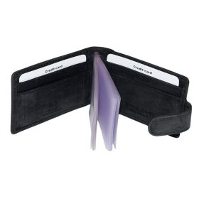    La Scala horizontálne, čierny kožený držiak na karty, RFID 10,5 × 7 cm