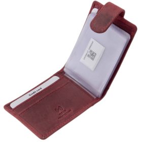 LA SCALA: čierny kožený držiak na karty 10,5 x 7,5 cm